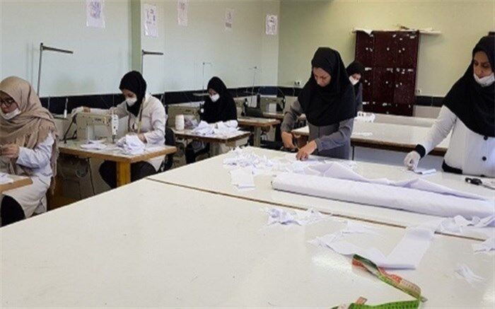 تولید ماسک بهداشتی در هنرستان های استان چهارمحال وبختیاری