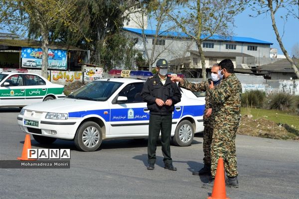کنترل مسافران در ورودی شهرستان فریدونکنار