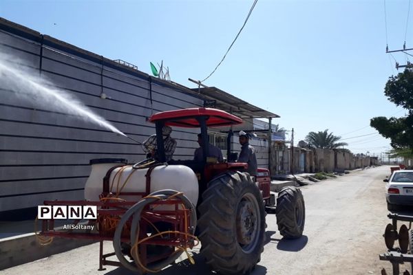 ضدعفونی و گندزدایی روستای شبیشه شهرستان حمیدیه