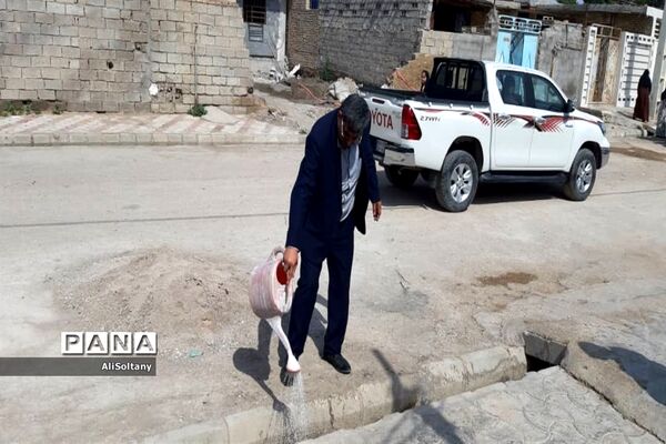 ضدعفونی و گندزدایی روستای شبیشه شهرستان حمیدیه