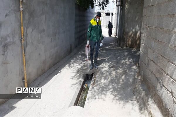 ضدعفونی و گندزدایی روستای شبیشه شهرستان حمیدیه