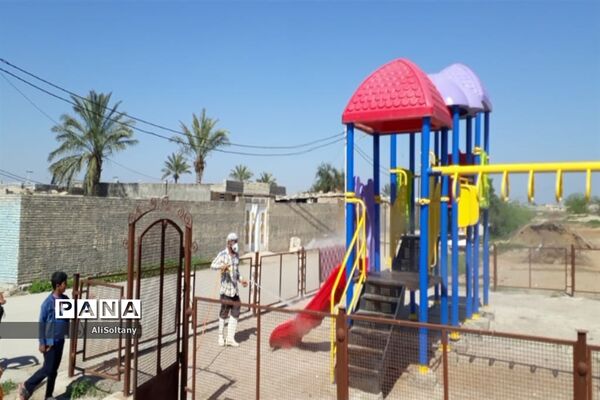 ضدعفونی و گندزدایی روستای شبیشه شهرستان حمیدیه