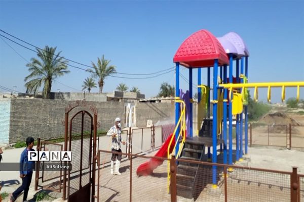 ضدعفونی و گندزدایی روستای شبیشه شهرستان حمیدیه