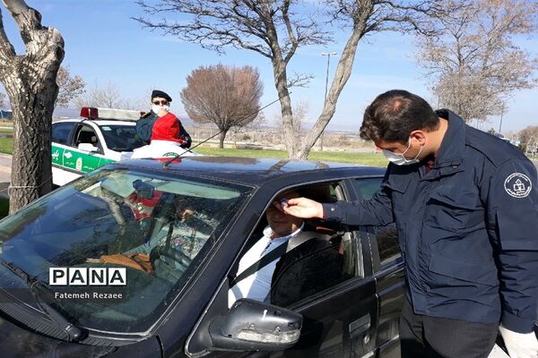 کنترل ورودی‌های شهر زنجان توسط نیروهای امدادی، حفاظتی، امنیتی و علوم پزشکی