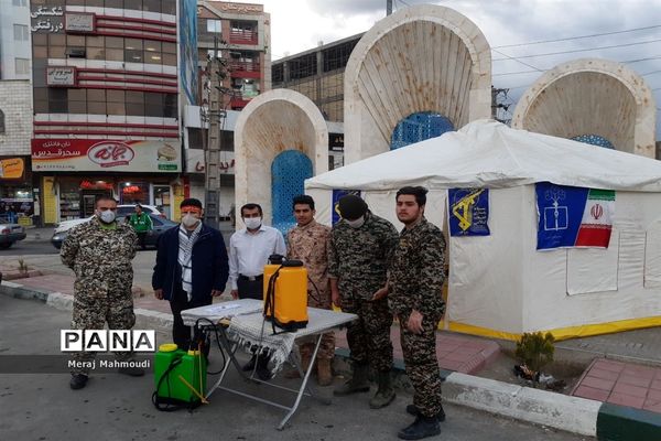 توزیع اقلام بهداشتی در اداره آموزش و پرورش شهرقدس