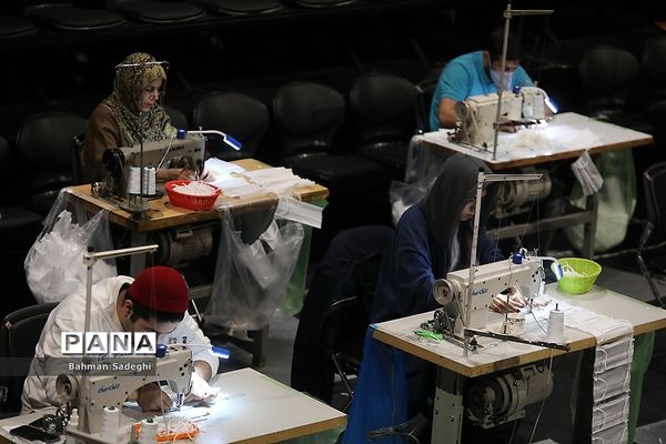 تولید ماسک در سالن تئاتر «حافظ»