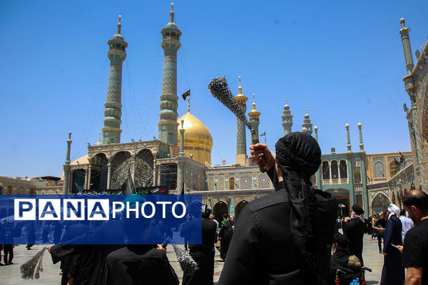 عرض تسلیت دسته‌های عزاداری سالروز شهادت امام باقر(ع) به کریمه اهل بیت