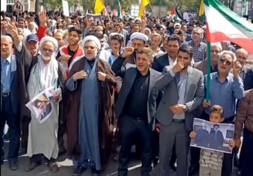 راهپیمایی مردم رابر در حمایت از عملیات وعده صادق 2