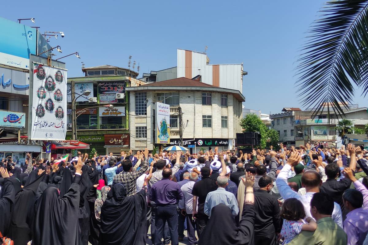 راهپیمایی جمعه خشم و نصر با خشم مردم صومعه‌سرا همراه شد