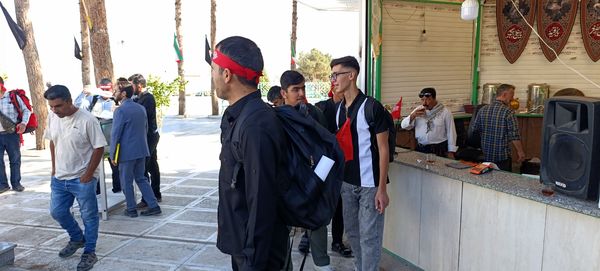 بدرقه دانش‌آموزان اعزامی به پیاده‌روی اربعین 