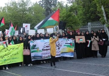 تجمع بزرگ دانشجویی در محکومیت جنایات رژیم صهیونیستی