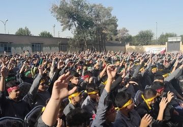 اجتماع عظیم نوجوانان ولایی در مراسم بزرگداشت سیدحسن نصرالله در ناحیه دو شهرری 