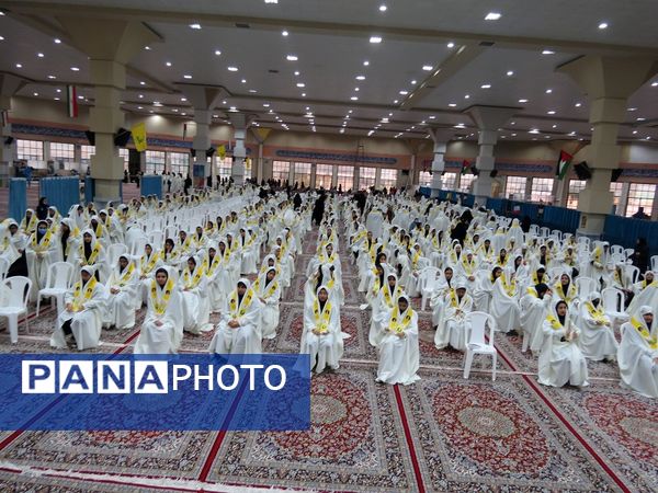 تمرین آمادگی گروه پیشتازان برای اجرا در اجلاسیه سراسری نماز