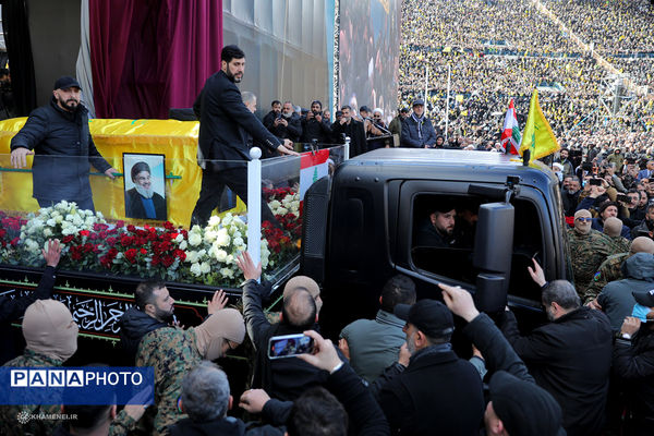 تشییع پیکر شهیدان سیدحسن نصرالله و سیدهاشم صفی الدین