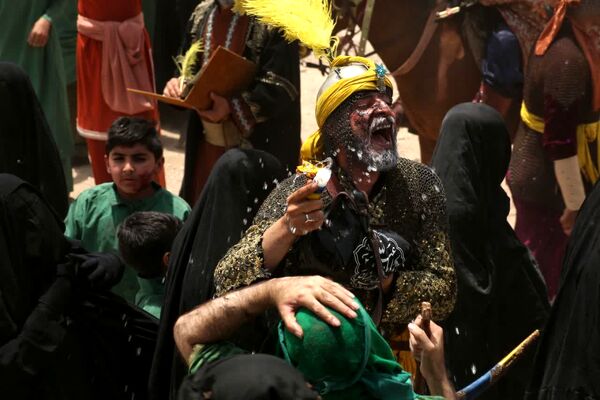 مراسم خیمه سوزی هیات «خیام الحسین» در قم