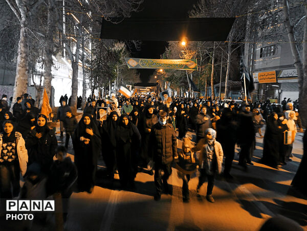 حضور ملت غیور بجنورد در شهرستان بجنورد  پی شهادت رهبر انقلاب 
