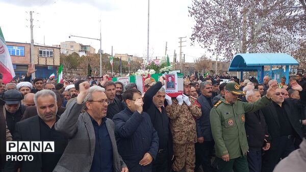 تشییع پیکر پاسدار شهید در شهرستان خواجه