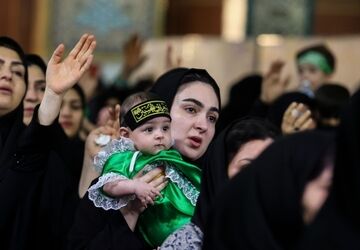 شور شیرخوارگان حسینی در ششده؛ دستان مادران، روایتگر مظلومیت کربلا