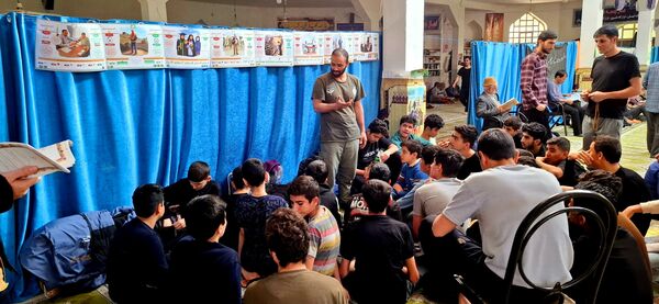 برگزاری مراسم اعتکاف پدر پسری در مسجد جامع آشخانه