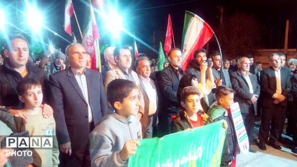 راهپیمایی مردم منطقه کوهنانی در شب سی و چهارم 