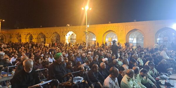 مراسم وداع با شهید امنیت هادی میرآبادی در مسجد جامع شهرستان نیشابور 