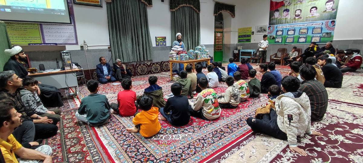 حضور ۷٠ دانش‌آموز  معتکف در مسجد امام رضا(ع)، رضا آباد شرقی شیروان