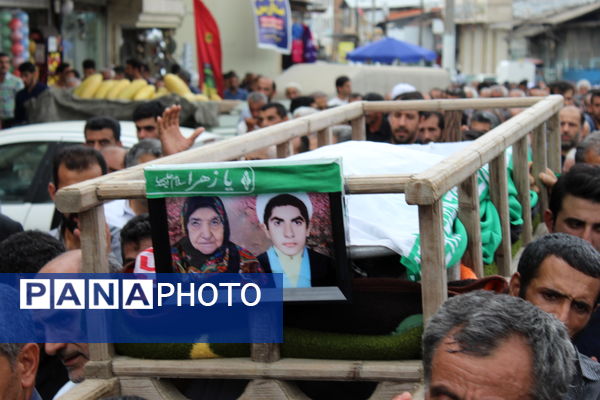 تشییع پیکر مادر شهید حسینعلی جعفری