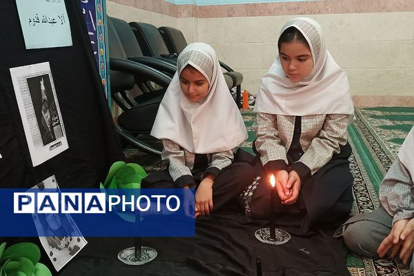 ادای احترام دانش آموزان به کودکان فلسطین و شهید حسن نصرالله