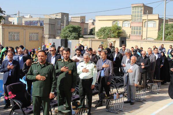افتتاح سالن ورزشی زنده یاد حاج علی اکبر رخصت در هنرستان کار و دانش فارابی نیشابور