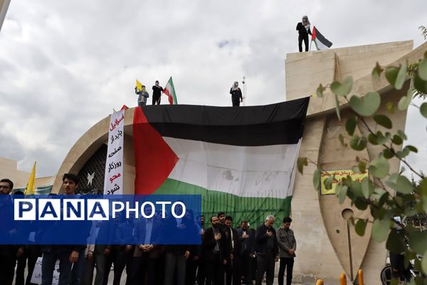 غرش خشم انقلابی دانشجویان دانشگاه آزاد مشهد علیه صهیونیسم و فریاد همبستگی با غزه