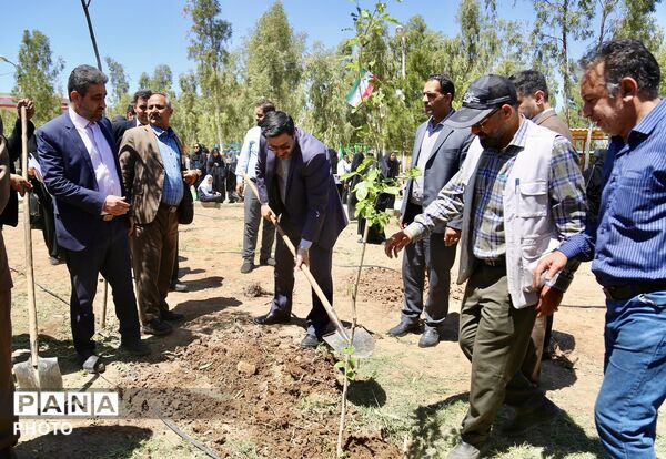 آیین کاشت 168 نهال به یاد دانش‌آموزان شهید میناب در اردوگاه 15خرداد قم