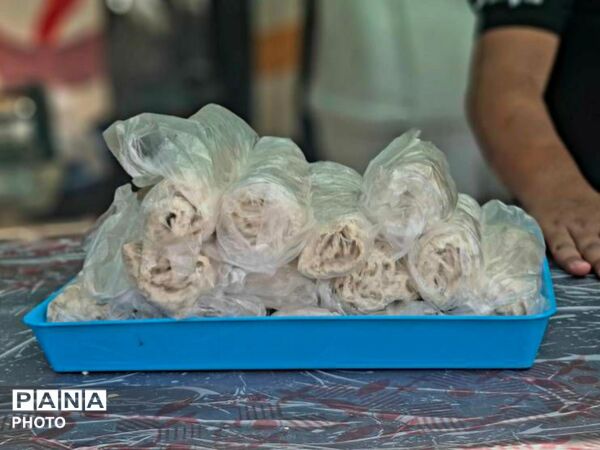 خدمت‌رسانی موکب عاشقان ولایت به عزاداران در مراسم وداع بارهبر شهید