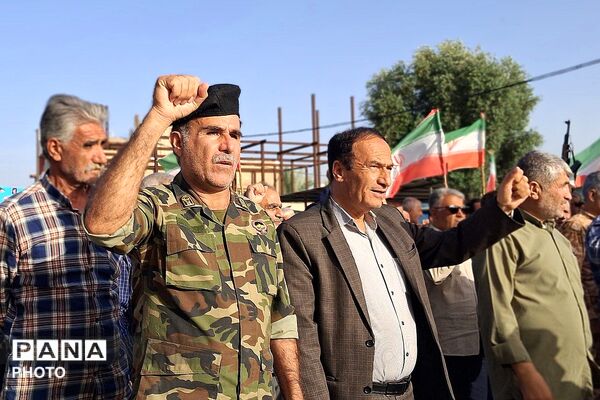 نمایش عظیم اقتدار جان‌فدایان ایران امام رضایی در باشت