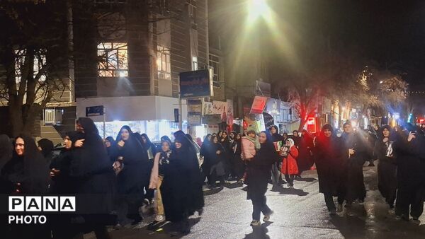 راهپیمایی مردم باخرز برای خونخواهی شهیدان و رهبر انقلاب اسلامی