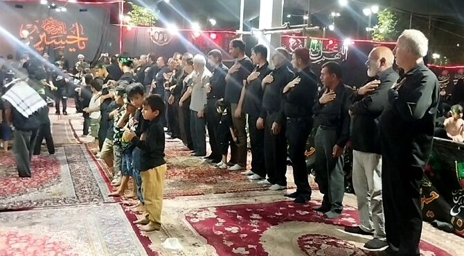 الشتر در شب دهم محرم غرق در ماتم و عزای حسینی شد