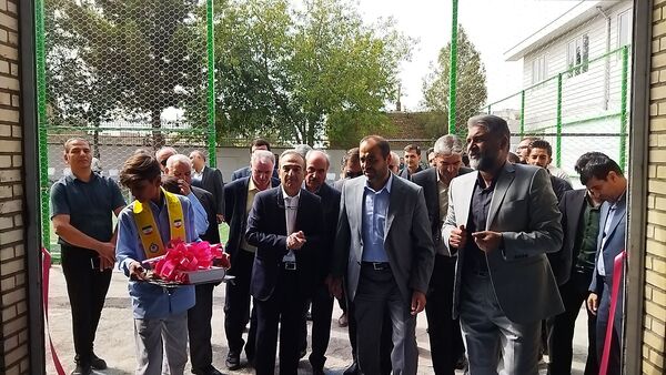 آیین افتتاحیه کارگاه و زمین چمن هنرستان تخصصی خودرو برادران نیشابور 