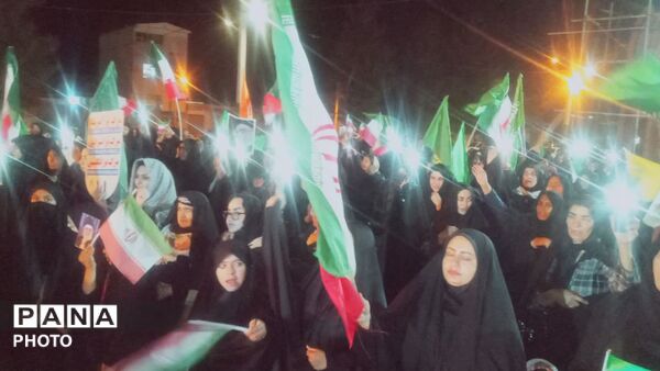 راهپیمایی مردم منطقه کوهنانی در شب سی و چهارم 