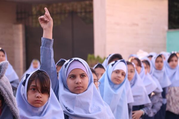 صبحگاه دانش در دبستان رجبی گرگان
