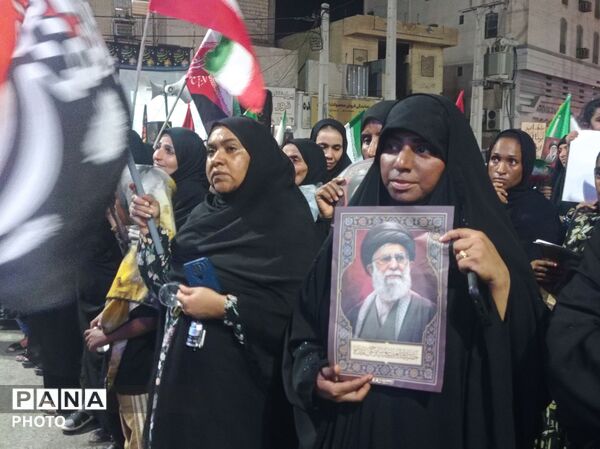 مراسم جاماندگان مراسم تشییع رهبر شهید در میناب