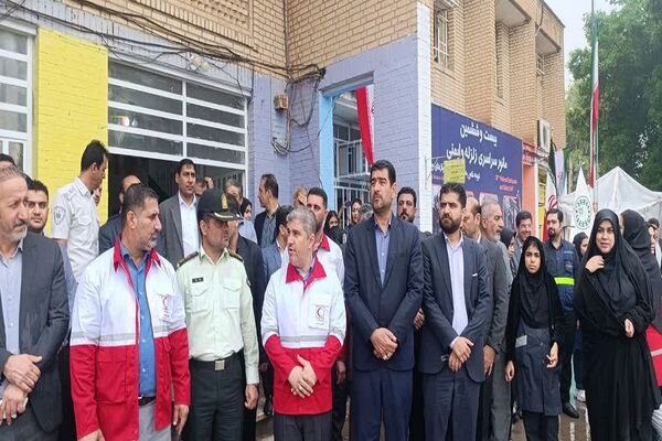 برگزاری مانور «زلزله و ایمنی» زیر بارش رحمت الهی