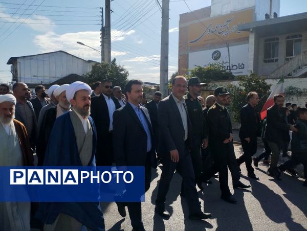 مراسم راهپیمایی ۱۳ آبان در شهرستان میاندورود