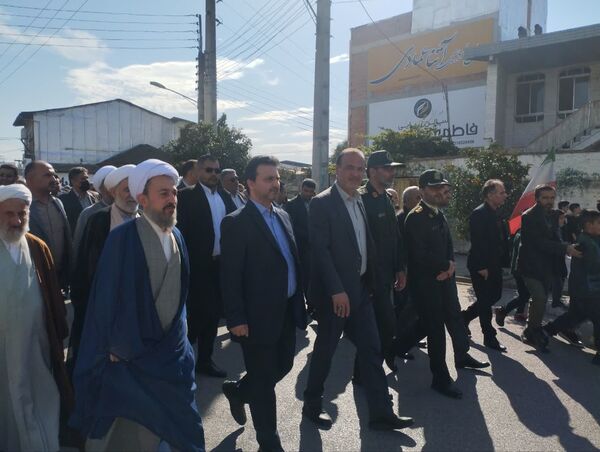 مراسم راهپیمایی ۱۳ آبان در شهرستان میاندورود