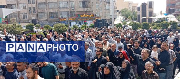 تشییع باشکوه پیکر بسیجی شهید در حمله رژیم صهیونیستی؛ مردم با فریاد مرگ بر اسرائیل وداع کردند