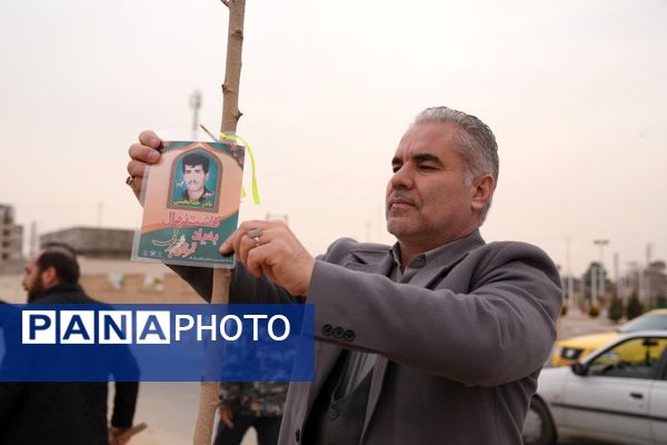 کاشت درخت به یاد شهدا در محمدشهر 