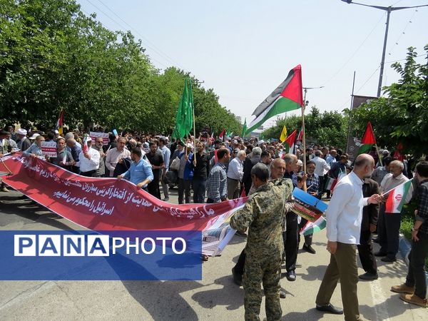 حضور پرشور مردم شهرستان بجنورد در راهپیمایی حمایت از غزه 