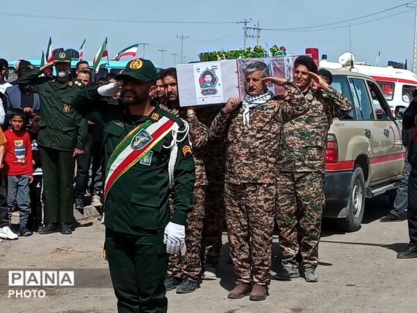 مراسم تشیع پیکر مطهر شهید علی اکبر خوافی در میان‌جلگه روستای سالاری 