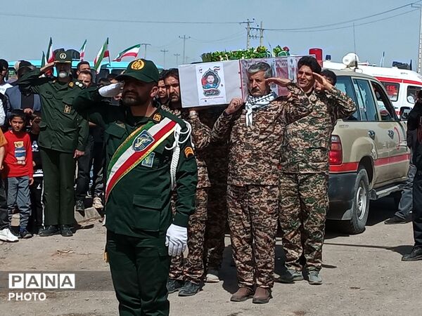 مراسم تشیع پیکر مطهر شهید علی اکبر خوافی در میان‌جلگه روستای سالاری 
