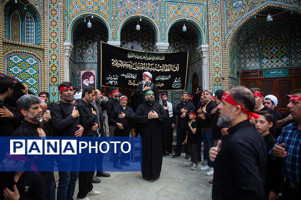 حضور دسته‌عزاداری سالروز شهادت امام جعفر صادق(ع) در حرم حضرت معصومه(س)