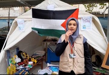 پویش «مشق همدلی» برای کمک به مردم مظلوم غزه و لبنان در ناحیه 7 مشهد