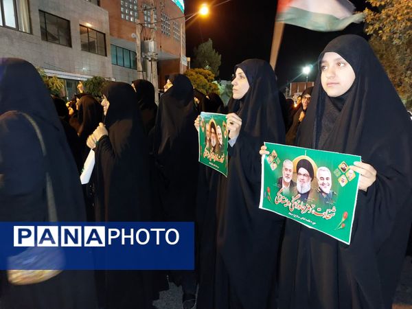تجمع مردم شهید پرور گناباد در شهادت رهبر مجاهد لبنان